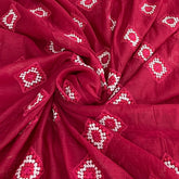 Rani Pink Diamond Multicolor Thread Mul Chanderi Embroidery