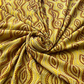 Yellow Geometric Thread Slub Silk Embroidery