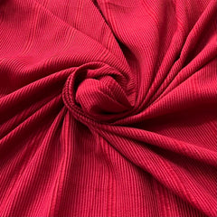 Red Pintex Slub Silk Thread Embroidery