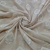 Beige Threadwork Butti Mul Chanderi Embroidery