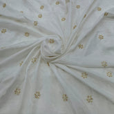 White Floral Cut Dana Muslin Cotton Embroidery