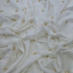 White Floral Cut Dana Muslin Cotton Embroidery