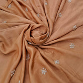 Light Rust Floral Cut Dana Muslin Cotton Embroidery