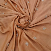 Light Rust Floral Cut Dana Muslin Cotton Embroidery