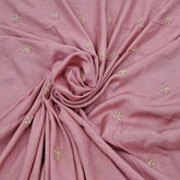 Onion Pink Floral Cut Dana Muslin Cotton Embroidery