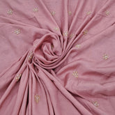 Onion Pink Floral Cut Dana Muslin Cotton Embroidery