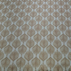 Off White Peach Leaf Cotton Embroidery
