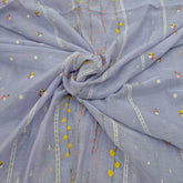 Lavender Panel Floral Mul Chanderi Embroidery