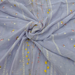 Lavender Panel Floral Mul Chanderi Embroidery