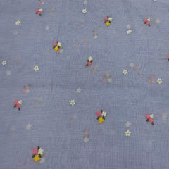 Lavender All Over Floral Mul Chanderi Embroidery