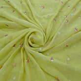 Green All Over Floral Mul Chanderi Embroidery