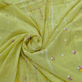 Green Panel Floral Mul Chanderi Embroidery