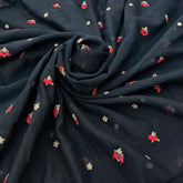 Black All Over Floral Mul Chanderi Embroidery