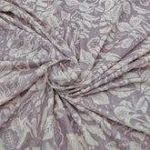 Light Purple Floral Print and Hakoba Cotton Embroidery