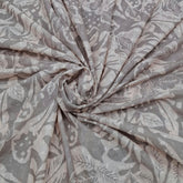 Grey Floral Print and Hakoba Cotton Embroidery