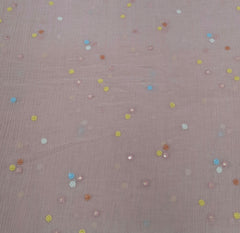Pink Peach Multicolor Butti Wrinkled Chanderi Embroidery