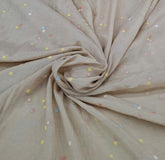Beige Multicolor Butti Wrinkled Chanderi Embroidery