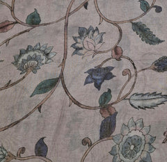 Beige Gold Multicolor Floral Jal Tissue Chanderi Print