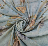 Blue Multicolor Floral Tissue Chanderi Print