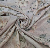 Rose Gold Multicolor Floral Tissue Chanderi Print