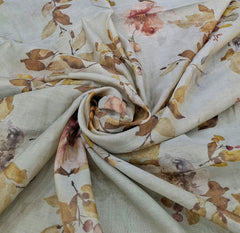 Bluish Green Multicolor Floral Tissue Chanderi Print