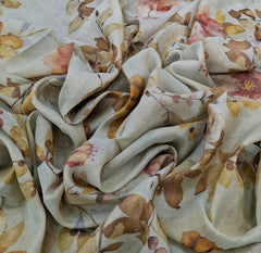 Bluish Green Multicolor Floral Tissue Chanderi Print