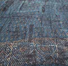 Blue Black Brown Modal Satin Animal Ajrakh Print