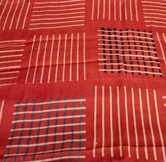 Red White Modal Satin Batik Ajrakh Print