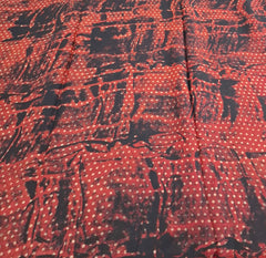 Red Black Modal Satin Polka Animal Ajrakh Print