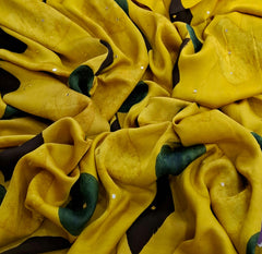 Mustard Black Green Modal Satin Geometric Print