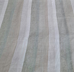 Green Beige Off White Striped Handloom Linen
