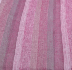 Pink Dark Pink Striped Handloom Linen