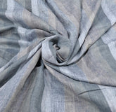Blue Beige Green Striped Handloom Linen