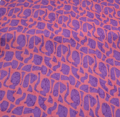 Carrot Pink Abstract Modal Satin Printed