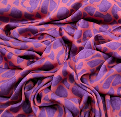 Carrot Pink Abstract Modal Satin Printed