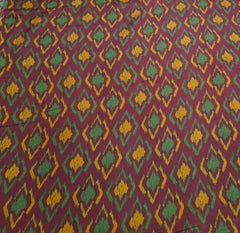 Maroon Geometric Ikkat Muslin Printed