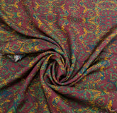 Maroon Geometric Muslin Printed