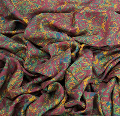 Maroon Geometric Muslin Printed
