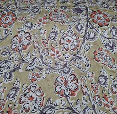 Tea Green Kalamkari Modal Satin Printed