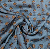 Pastel Blue Floral Butti Modal Satin Printed