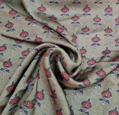 Tea Green Floral Butti Modal Satin Printed