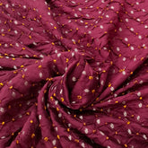 Maroon & Yellow Pure Chiniya Silk Zari Bandhani