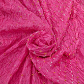 Bright Pink & Yellow Pure Silk Bandhani