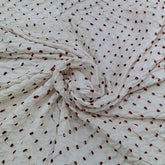 Off White & Maroon Pure Gajji Silk Bandhani
