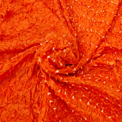 Orange Pure Silk Bandhani