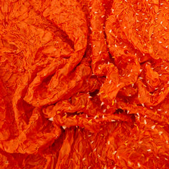Orange Pure Silk Bandhani