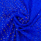 Royal Blue & Yellow Pure Silk Bandhani