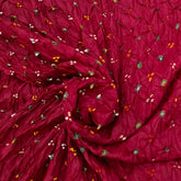Maroon & Multicolour Pure Silk Bandhani