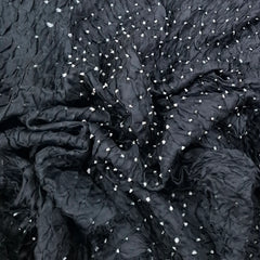 Black & White Pure Silk Bandhani