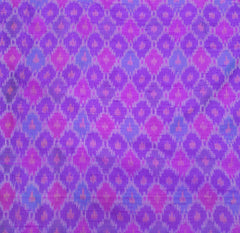 Purple Two Tone Geometric Pure Raw Silk Ikkat